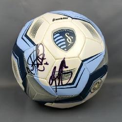 Sporting Kansas City Autographed Soccer Ball, Autographs Include Matt Beasler And Graham Zusi, With 