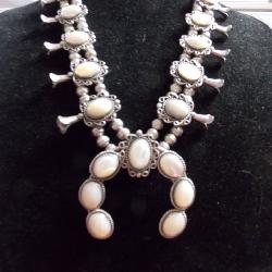 Squash Blossom Necklace with Mother of Pearl