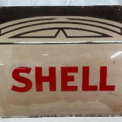 Shell Gas Station Glass Panel, 15×12 Inches