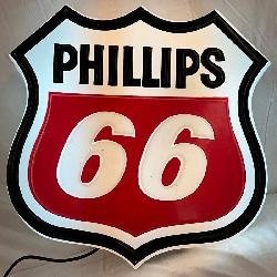 Phillips 66 Shield Lighted Wall Sign, 33in by 33in