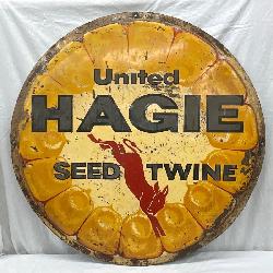 Emb. United Hagie Seed Twine Metal Sign, 36 Inches