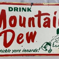 Mountain Dew Metal Sign with Hillbilly Willy Graphic 18×30