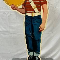 Pepsi-Cola Patrol Boy Metal Die-Cut Sidewalk Sign, 30 x 64 Inches