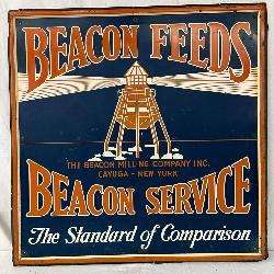 Beacon Feeds Dealer Self Framed Metal Sign, 37in x 37in