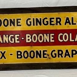  ‘Daniel Boone Ginger Ale’ Metal and Wood Framed Sign, 60in x 18in