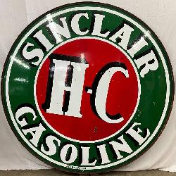 6ft DS Porc. Sinclair HC Gasoline Sign with Ring