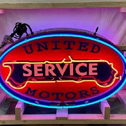 DS United Motors Double-Sided Neon Sign, 38 in x 23 in
