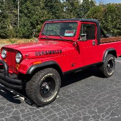 1981 Jeep CJ-8 Scrambler in Red with Black Interior and Soft Top, 4WD 