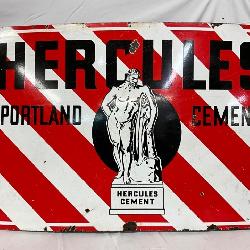 Single-Sided Porcelain Sign, Hercules Portland Cement, 48 x 30 Inches