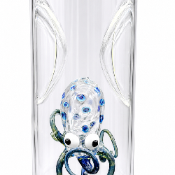 Signed with original label Massimo Lunardon Made in Italy clear art glass cylinder vase with applied