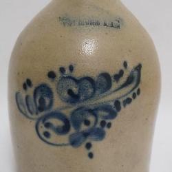 1001	BLUE DECORATED STONEWARE JUG, FORT EDWARD, N.Y., APPROXIMATELY 12 IN H