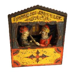 Antique Punch and Judy cast iron mechanical bank www.SouthJerseyAuction.com