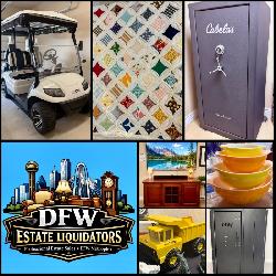 This Fri & Sat! ~Incredible Denton Estate Sale! Golf Clubs, Golf Cart, Gun Safes, Tornando Shelter, Fine Furniture, Art, Collectibles, Nice Appliances, Outdoor & Much More!