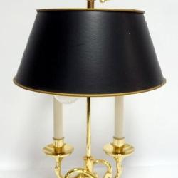 1030	BALDWIN BRASS BOUILLOTTE LAMP, APPROXIMATELY 24 IN H WITH ADJUSTABLE HEIGHT SHADE
