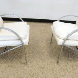 1193	PAIR OF MID CENTURY MODERN CHROME ARM CHAIRS, PAUL TUTTLE