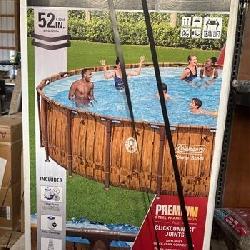 Coleman Power Steel 22 ft. x 52 in. Round Metal Frame Above Ground Pool Set