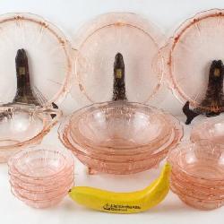 Lot # : 26 - Cherry Blossom Depression Glass Serving Bowls+
