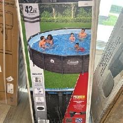 Coleman Power Steel 16 ft. x 42 in. Round Metal Frame Above Ground Pool Set