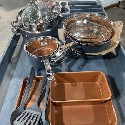 GOTHAM STEEL 20 Pc Pots and Pans Set Non Stick Ceramic Cookware