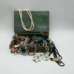 Jewelry Box Filled With Mixed Costume Jewelry