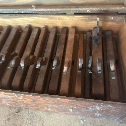 Antique Wooden Molding Plane Collection in Fitted Wood Chest