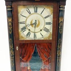1136	EMPIRE SHELF CLOCK, C.N. JEROME, CRACKED GLASS, APPROXIMATELY 35 IN H