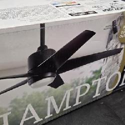 Integrated LED Indoor/Outdoor Matte Black Ceiling Fan with Light Kit