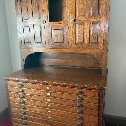 Antique Multi Draw Two Piece Cabinet
