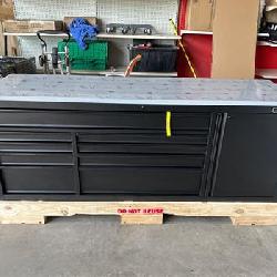 84 in. W x 24 in. D 9-Drawer Heavy-Duty Mobile Workbench
