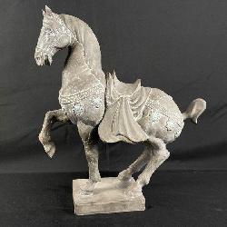 Ceramic Saddled Horse With Turquoise-Like Cabochon Ornamentation. Stamped Freeman And Mcfarlin Potteries Of California.
