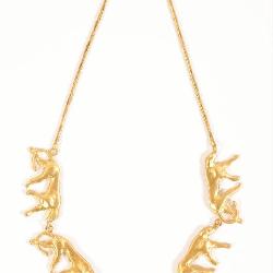 6250013: 14K Gold Panther Link Necklace, Carey Boone Nelson FJS3
