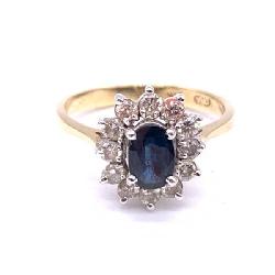Sapphire And Diamond 14k Gold Ring. Size 5.5, 2g.