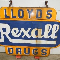 88x62 PORC. REXALL DRUGS CAN SIGN