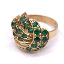 14k Gold Emerald Ring. Size 6, 4g. See Lot 10783 For Matching Earrings.