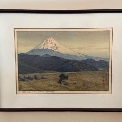 Toshi Yoshida Signed Wood Block Print Of Mt. Fuji From Ohito, Morning.
