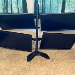 Lot Of Four Acer 24 Inch Monitors On Stand.