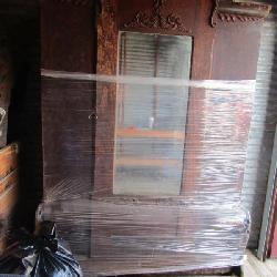 ANTIQUE Stand Alone wall bed unit with mirror, been in the same family for 120 years, made in late 1800's, has original news paper article from purchase
