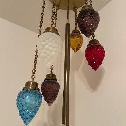 Colored Glass Grapes Pendant Pole Light