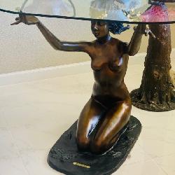 Kneeling Nude Bronze J. Moigniez