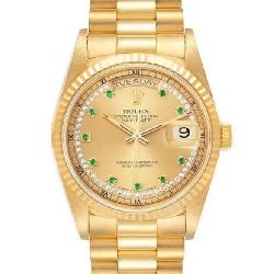 Rolex Presidential Watch with Diamonds & Emerald