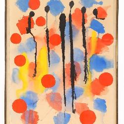 Alexander Calder (1898-1976), Red Discs, Gouache on Paper, 1964