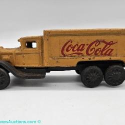 A Cast Iron Coca-Cola Delivery Truck at approx. 7 and a half inches long.