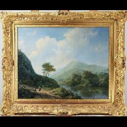 Signed Barend Cornelis Koekkoek (Dutch, 1803-1862) Oil On Canvas Landscape Painting.