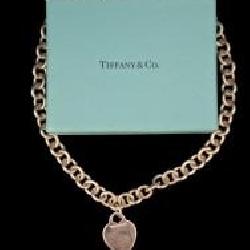 Tiffany & Co massive Sterling chain necklace with heart pendant 16