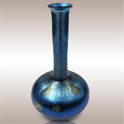 RARE L. C. Tiffany Favrile Heart Art Glass Bud Vase, Signed