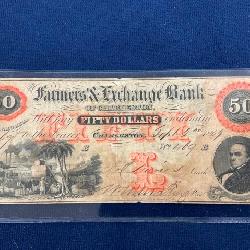 $50 FARMERS EXCHANGE 1800S NOTE 