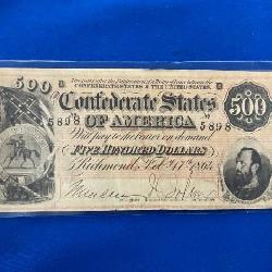 1864 $500 CONFEDERATE NOTE RICHMOND VA 