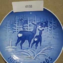 Juleaften 1965 Blue Deer in the Snow Vintage Plate