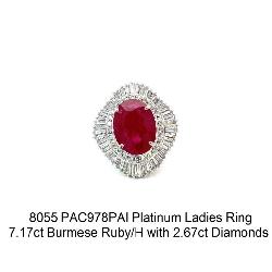 Natural Ruby Ring with Diamonds
