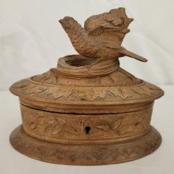 Antique Carved Wooden Trinket Box